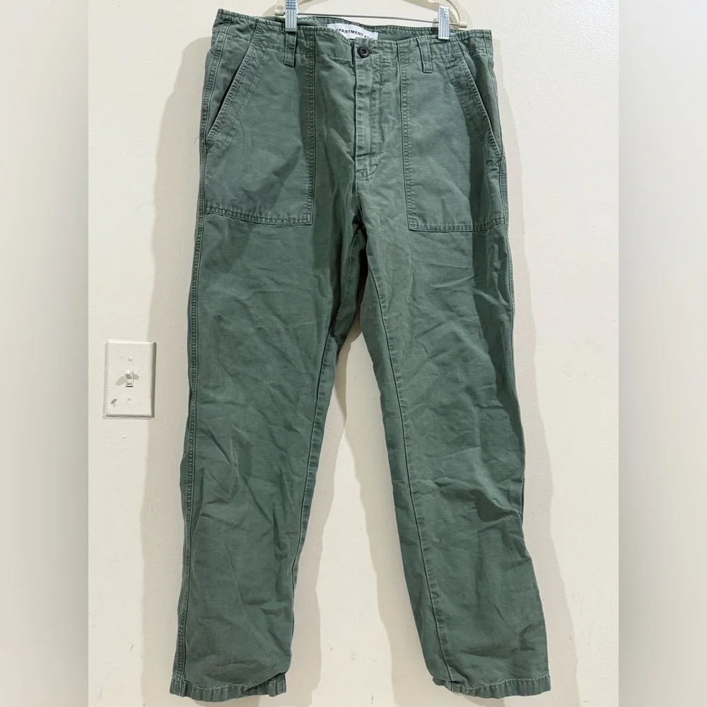 DEPARTMENT FIVE Relaxed Olive Cargo Pants for Men - Classic Utility Style